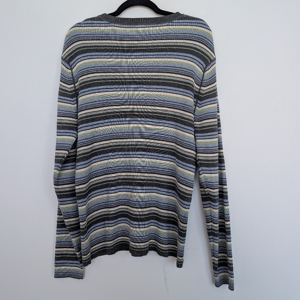 Authentic Y2K Vintage GAP Multicolor Striped Crewneck Sweater Sz L FA01 - Picture 12 of 16